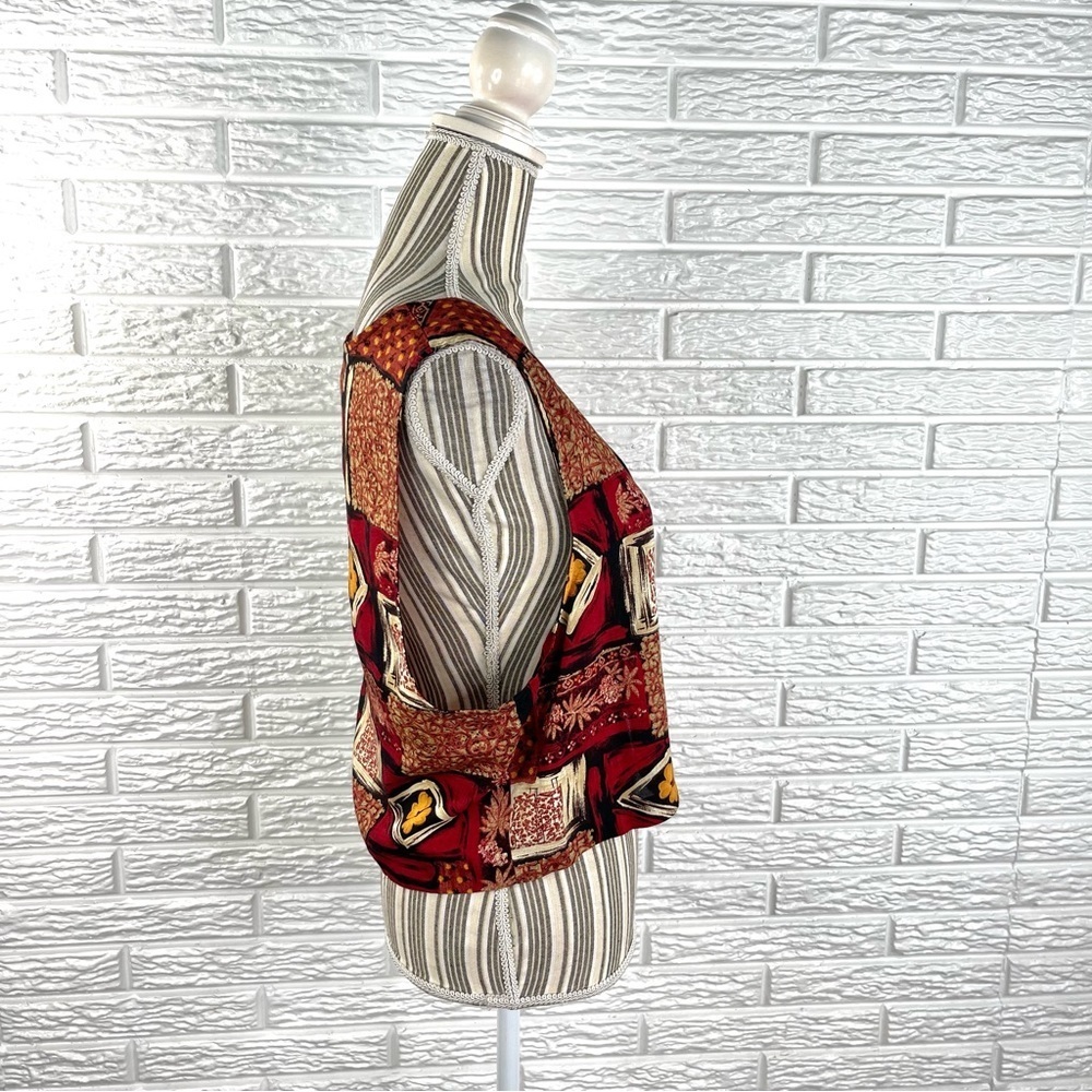 Vintage Jd Wright Patterned Patchwork Vest Size 1… - image 5